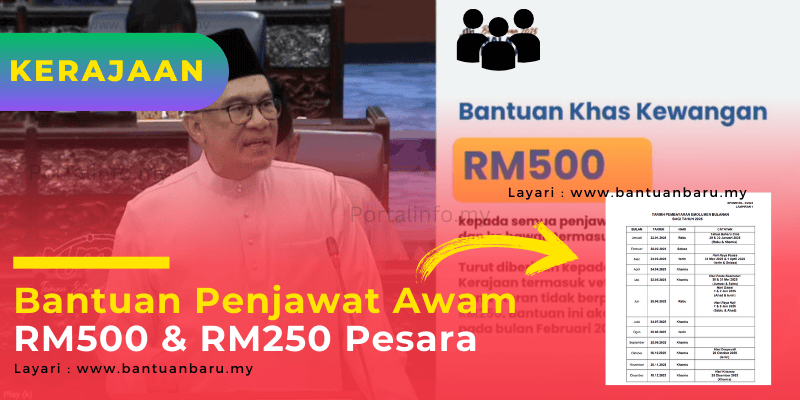 Bantuan Penjawat Awam RM500 & RM250