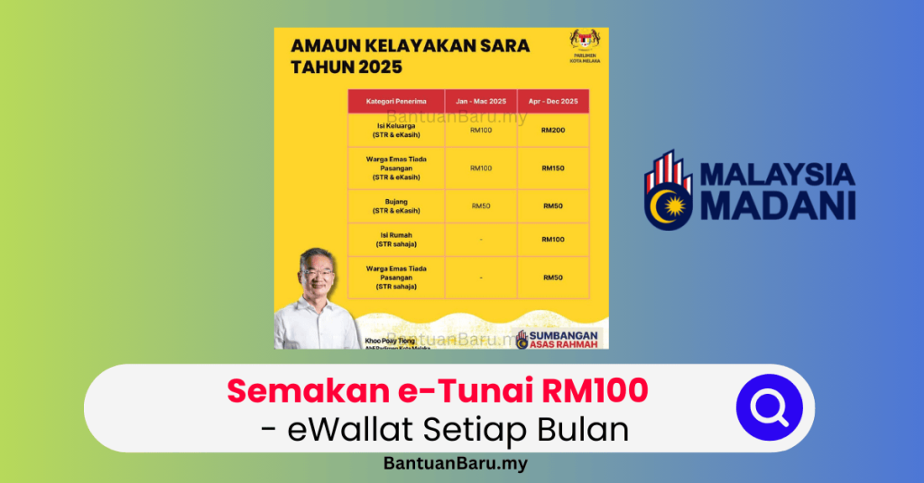 semakan e tunai rm100