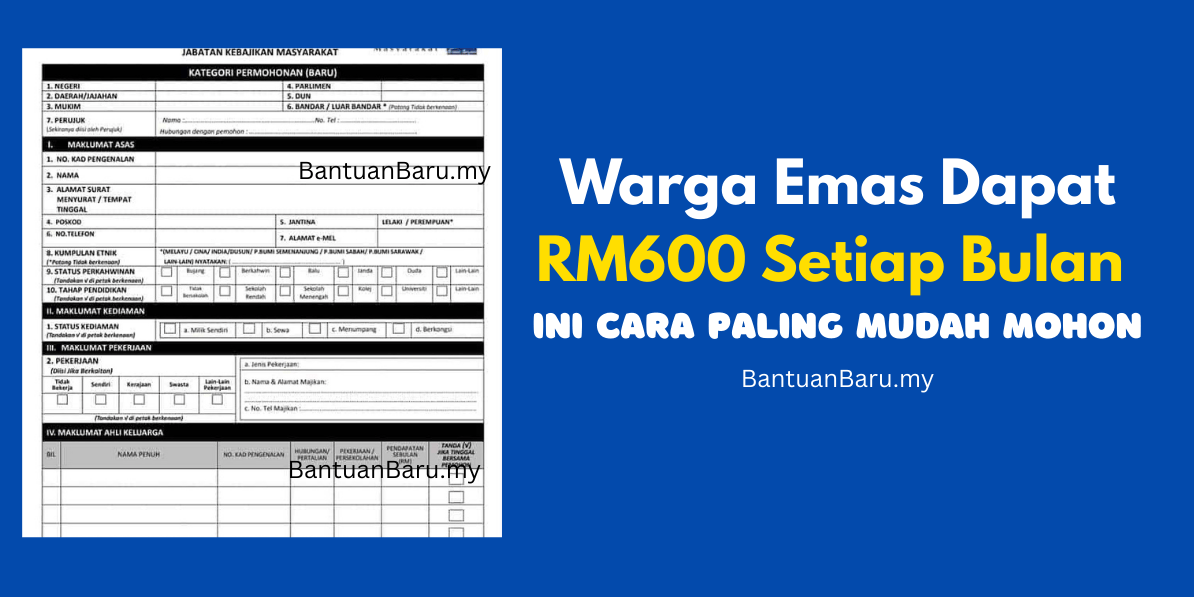 Warga Emas Layak Terima RM600 Sebulan