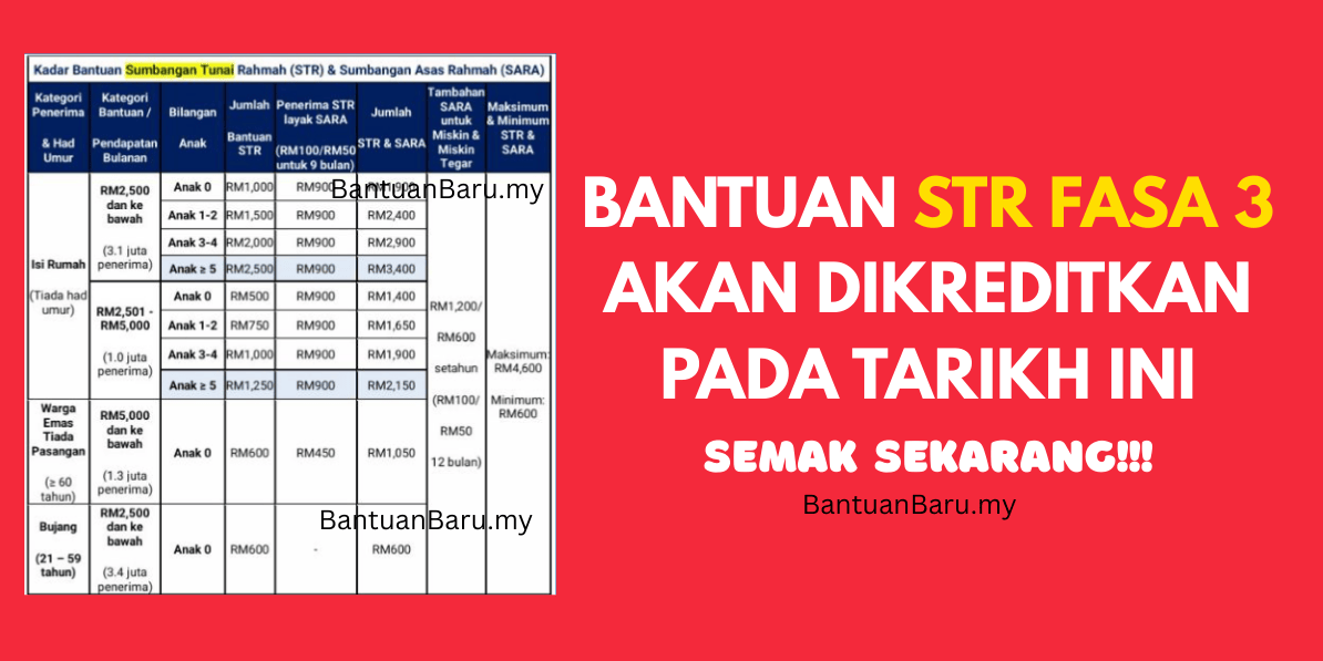 Pembayaran STR Fasa 3