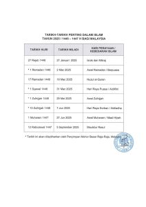 Tarikh Hari Raya Aidiladha 2025