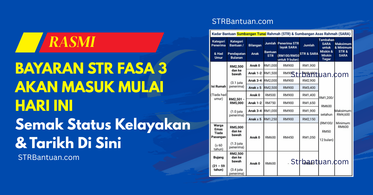 Bayaran Tunai STR Fasa 3