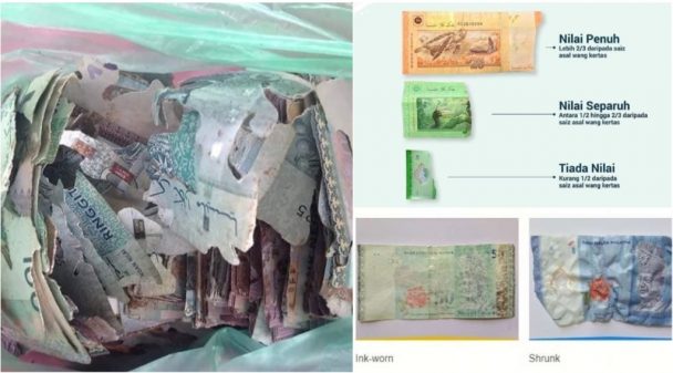 tukar duit kertas rosak