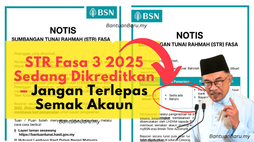 Pembayaran STR Fasa 3 2025